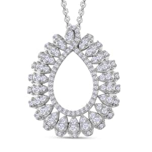 White Diamond Pendant Necklace 20 Inches in Rhodium Over Sterling Silver 0.50 ctw