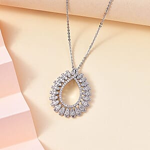 White Diamond Pendant Necklace 20 Inches in Rhodium Over Sterling Silver 0.50 ctw