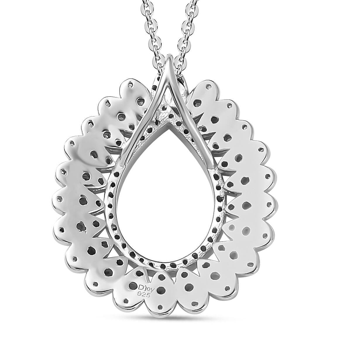 White Diamond Pendant Necklace 20 Inches in Rhodium Over Sterling Silver 0.50 ctw