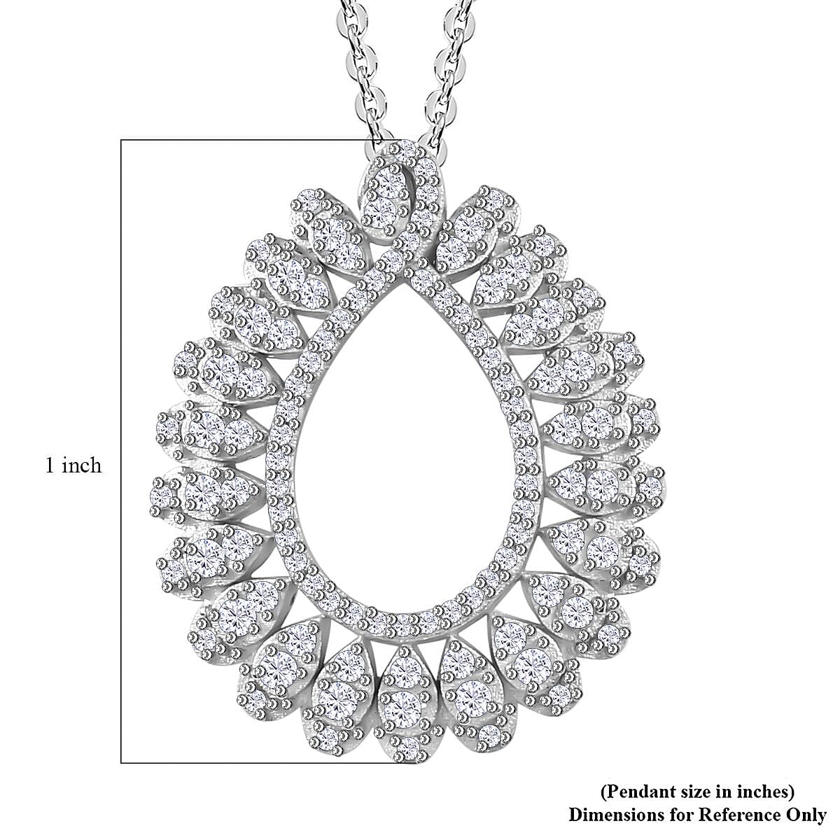 White Diamond Pendant Necklace 20 Inches in Rhodium Over Sterling Silver 0.50 ctw