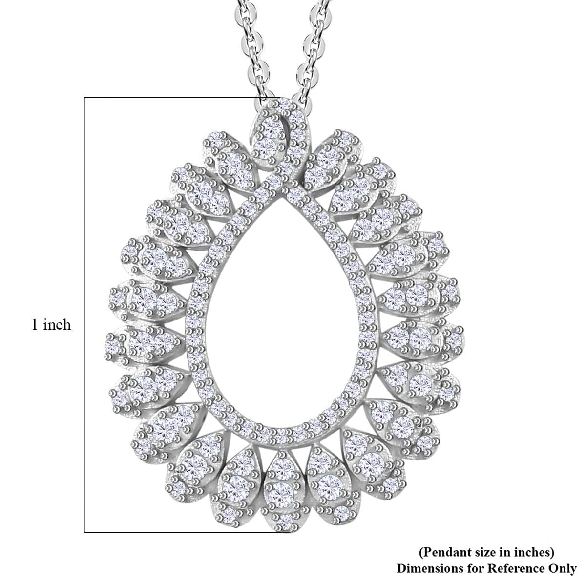 White Diamond Pendant Necklace 20 Inches in Rhodium Over Sterling Silver 0.50 ctw image number 6