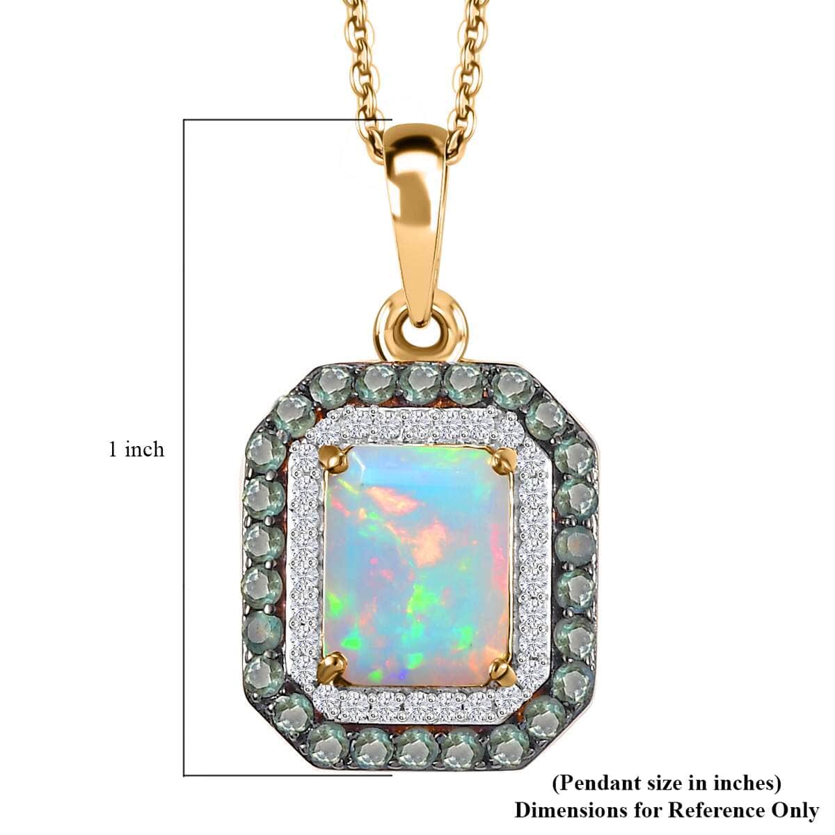 AAA Ethiopian Welo Opal and Multi Gemstone 2.35 ctw Ethereal Mirage Pendant Necklace in 14K Vermeil Yellow Gold Over Sterling Silver 20 Inches image number 7