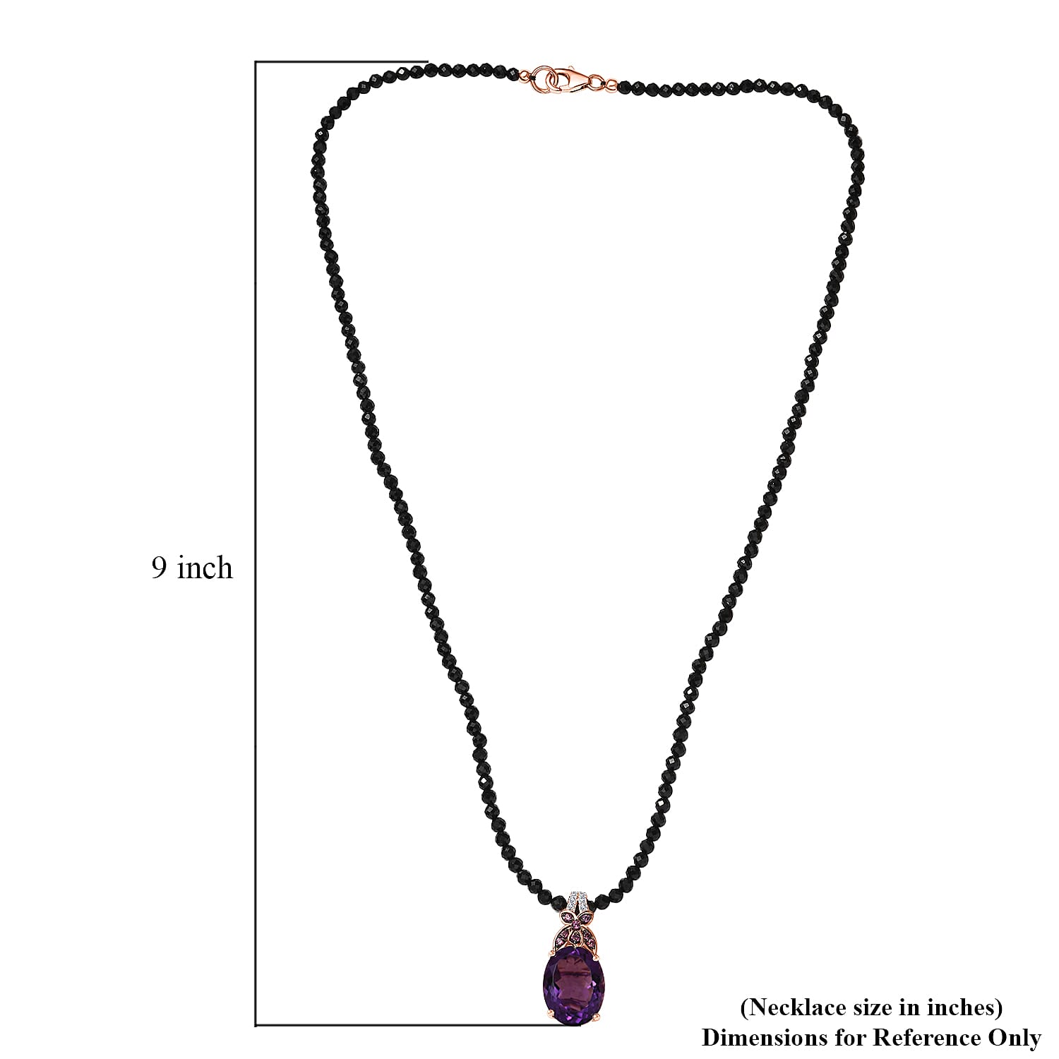 Buy African Amethyst and Multi Gemstone Pendant with Black Spinel