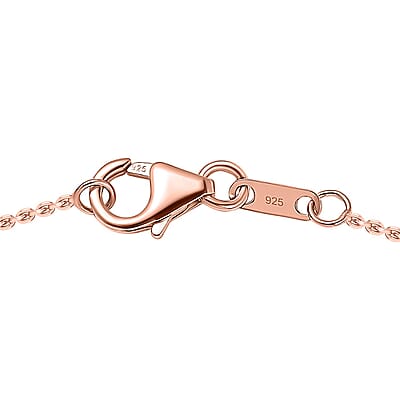 Natural Champagne Diamond Pendant Necklace 20 Inches in 18K Vermeil Rose Gold Over Sterling Silver 1.00 ctw