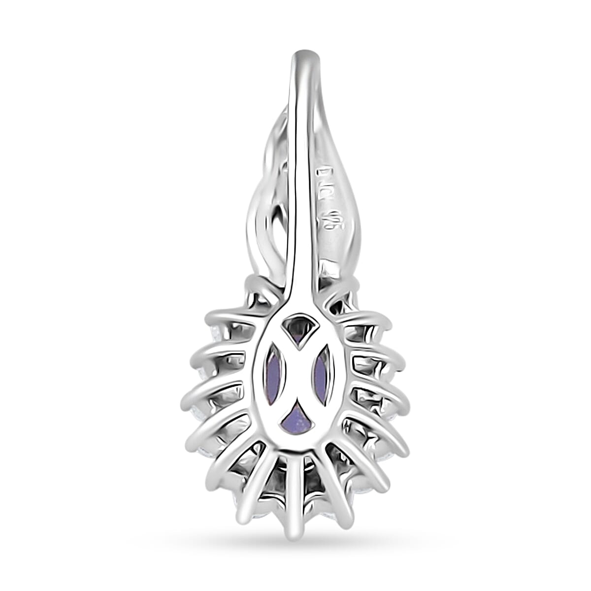 Tanzanite and White Zircon 1.35 ctw Infinity Glow Ring (Size 5.0) and Pendant in Rhodium Over Sterling Silver