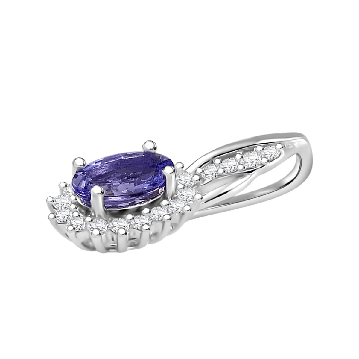 Tanzanite and White Zircon 1.35 ctw Infinity Glow Ring (Size 6.0) and Pendant in Rhodium Over Sterling Silver image number 6