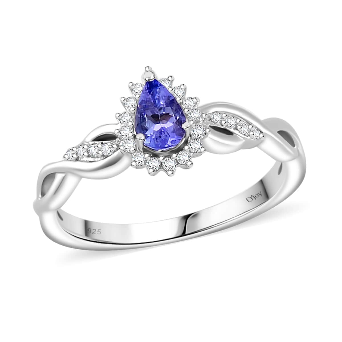 Tanzanite and White Zircon 1.15 ctw Infinity Glow Ring (Size 8.0) and Pendant in Rhodium Over Sterling Silver image number 2