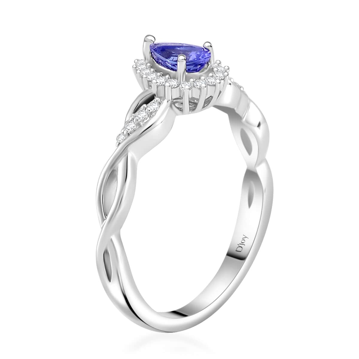 Tanzanite and White Zircon 1.15 ctw Infinity Glow Ring (Size 8.0) and Pendant in Rhodium Over Sterling Silver image number 3