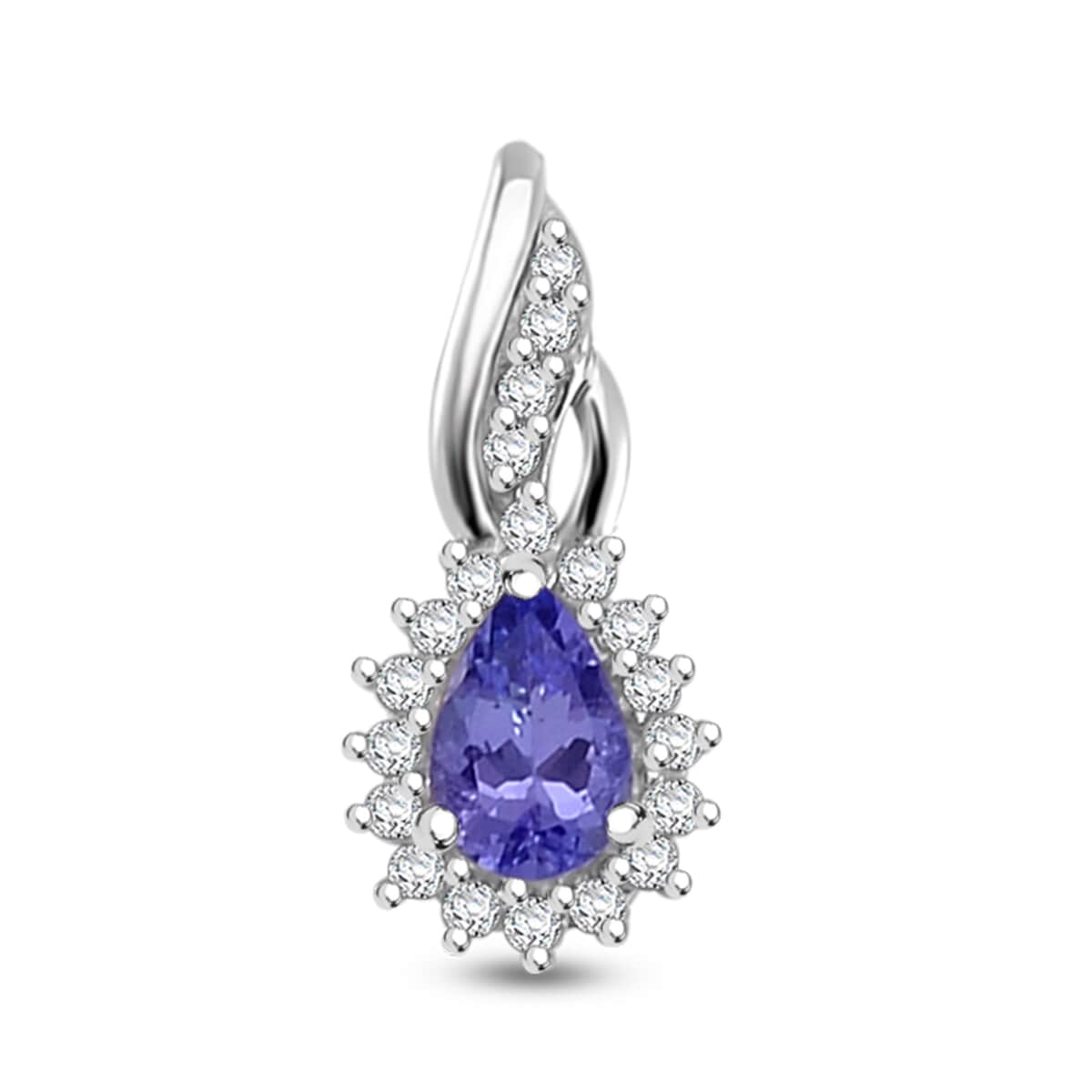 Tanzanite and White Zircon 1.15 ctw Infinity Glow Ring (Size 8.0) and Pendant in Rhodium Over Sterling Silver image number 5