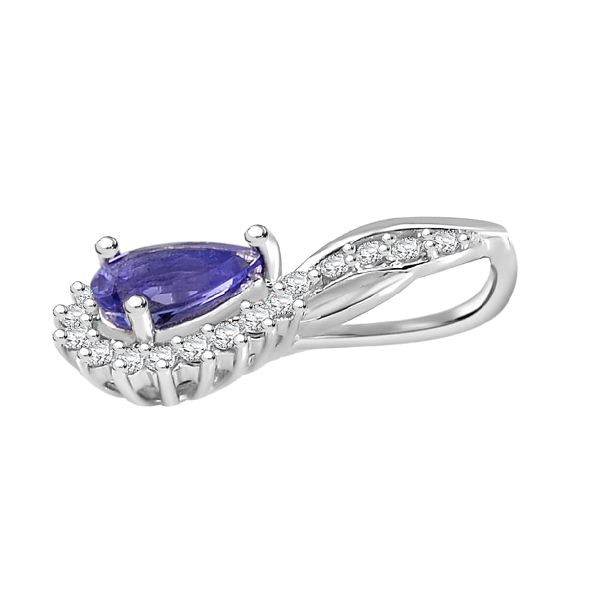 Tanzanite and White Zircon 1.15 ctw Infinity Glow Ring (Size 8.0) and Pendant in Rhodium Over Sterling Silver image number 6