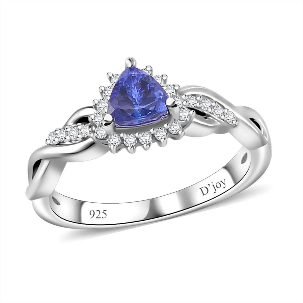 Tanzanite and White Zircon 1.20 ctw Infinity Glow Ring (Size 7.0) and Pendant without Chain in Rhodium Over Sterling Silver image number 2