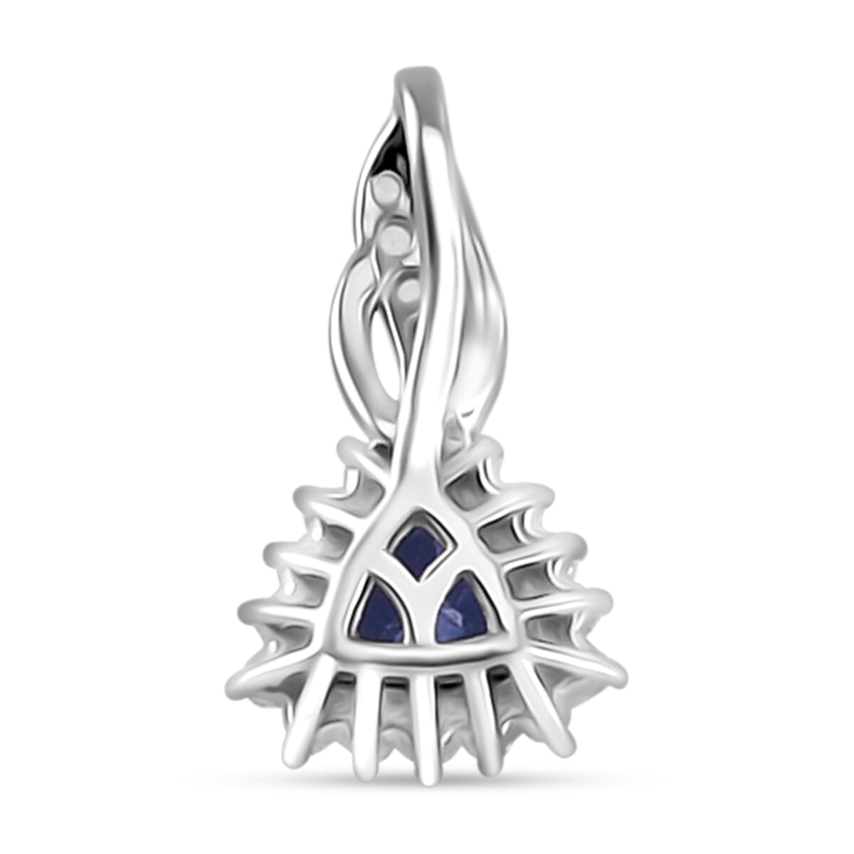 Tanzanite and White Zircon 1.20 ctw Infinity Glow Ring (Size 7.0) and Pendant without Chain in Rhodium Over Sterling Silver image number 7