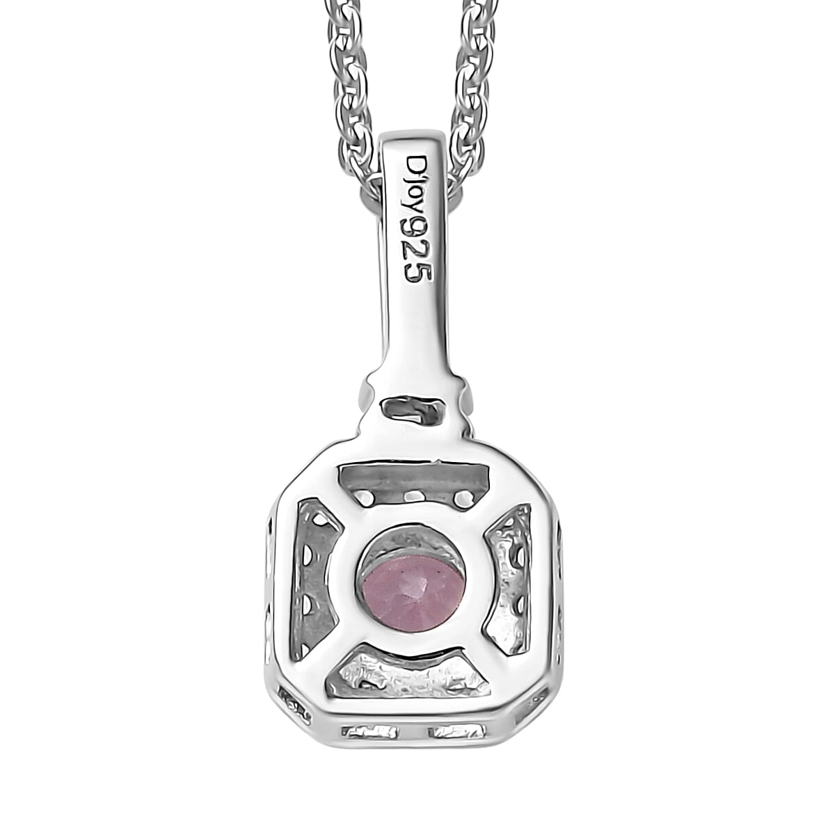 Narsipatnam Pink Spinel and White Zircon Pendant Necklace 20 Inches in Rhodium Over Sterling Silver 0.50 ctw