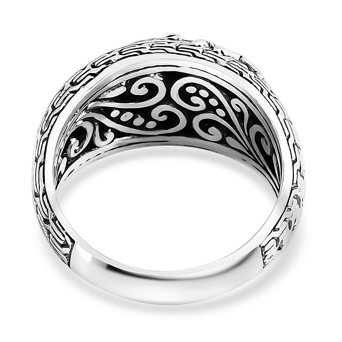 Bali Legacy Sterling Silver Dolphin Ring (Size 6.0) and Earrings 16.60 Grams image number 4