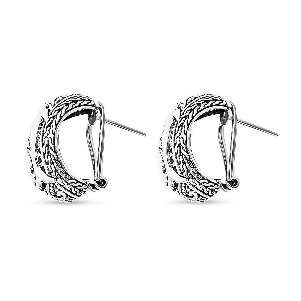 Bali Legacy Sterling Silver Dolphin Ring (Size 6.0) and Earrings 16.60 Grams image number 6