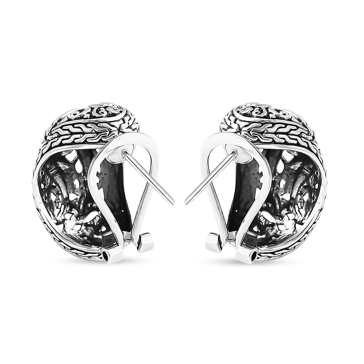 Bali Legacy Sterling Silver Dolphin Ring (Size 6.0) and Earrings 16.60 Grams image number 7