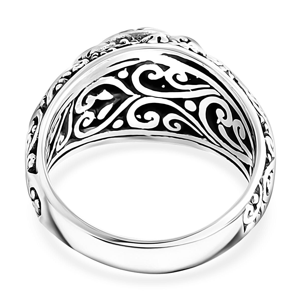 Bali Legacy Turtle Ring (Size 8.0) and Earrings in Sterling Silver 17.80 Grams image number 2