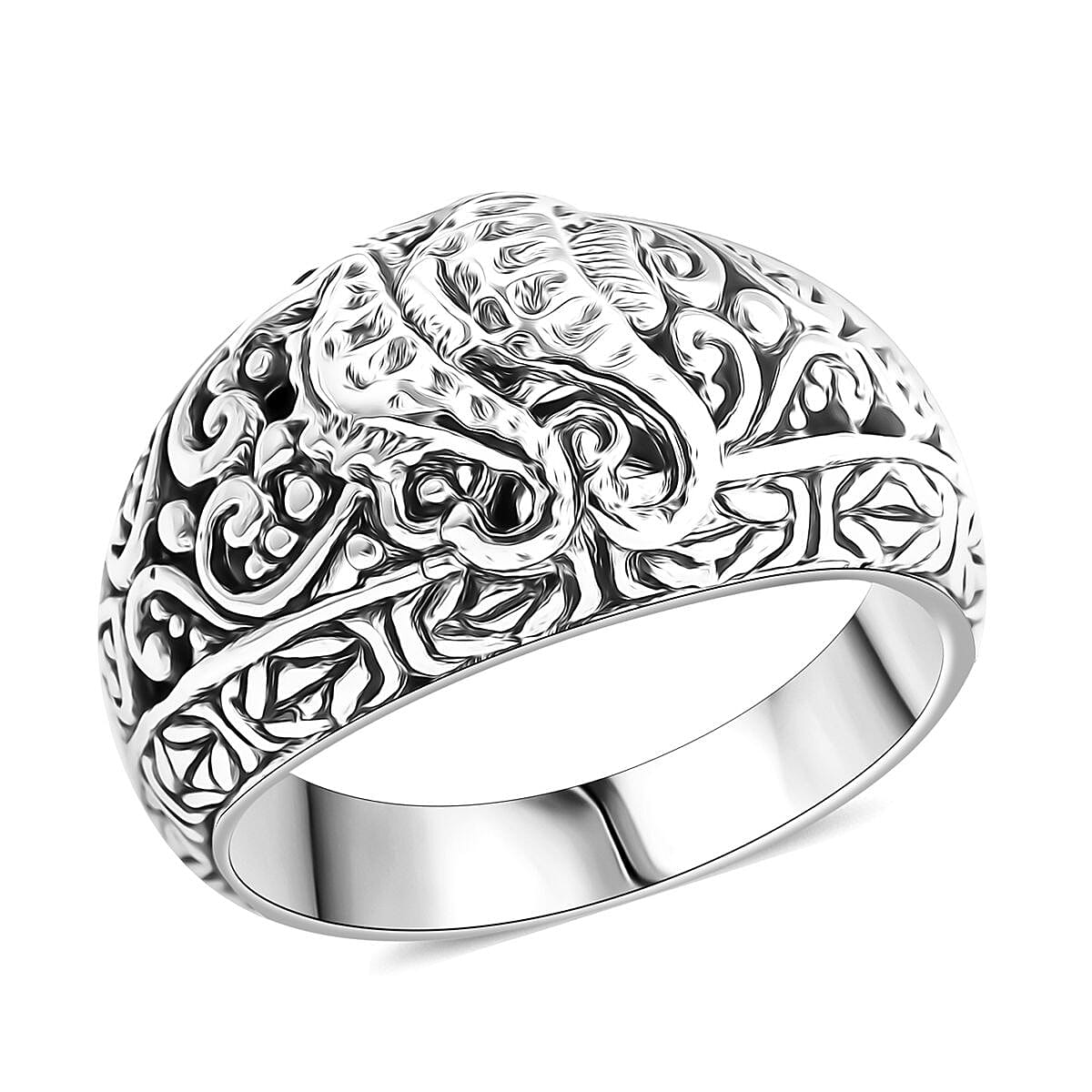 Bali Legacy Sterling Silver Seahorse Ring (Size 6.0) and Earrings 16.75 Grams image number 2