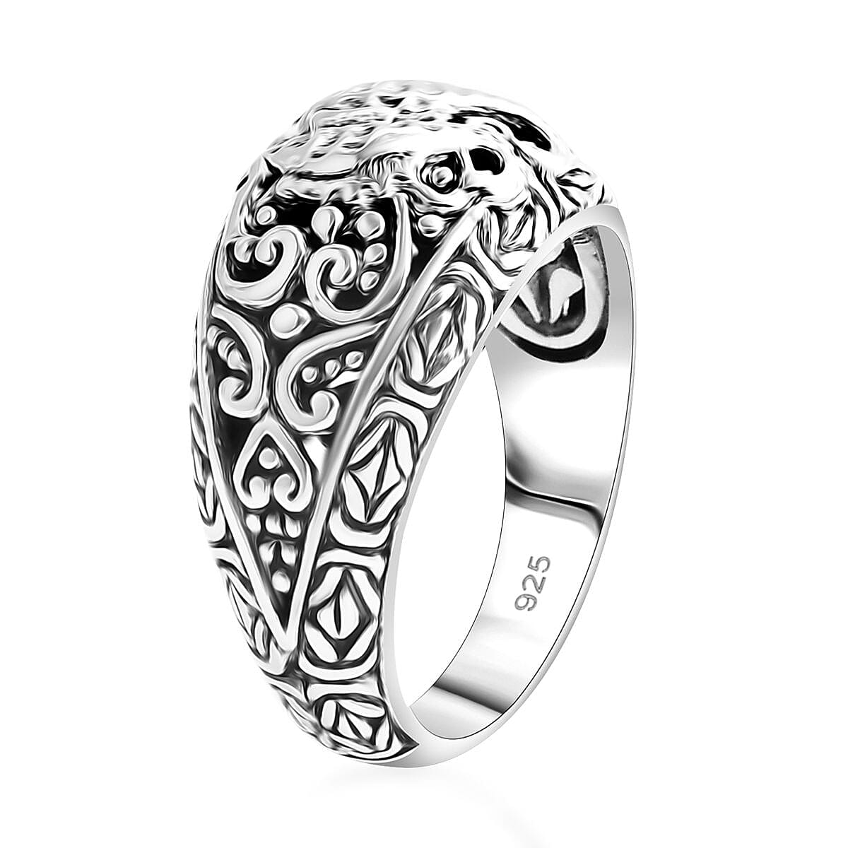 Bali Legacy Sterling Silver Seahorse Ring (Size 6.0) and Earrings 16.75 Grams image number 3