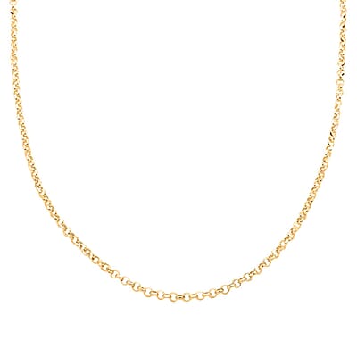 14K YRG and Rhodium Over Sterling Silver Set of 3 9mm Round Magnetic Lock with Lobster Clasp and 2pcs Flat Rolo Diamond-cut Chain Necklace (24 Inches) 32.80 Grams