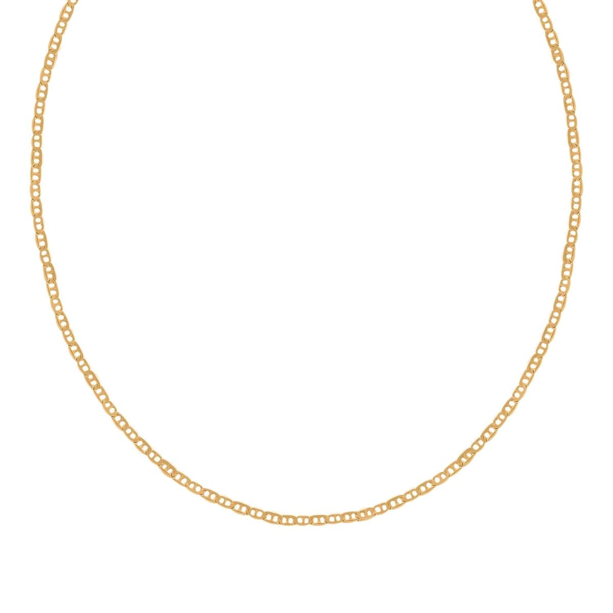 Italian 14K Yellow Rose Gold Over and Sterling Silver Set of 3 Mariner Chain Necklace 24 Inches 6.90 Grams image number 4