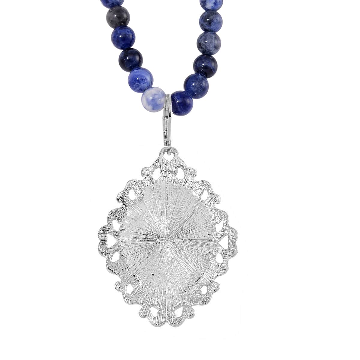 TLV Sodalite Pendant with Beaded Necklace (18-20 Inches) and Bracelet (8-10In) in Silvertone 300.00 ctw image number 5