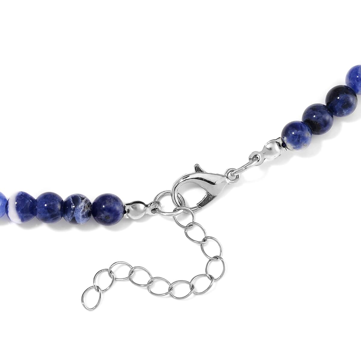 TLV Sodalite Pendant with Beaded Necklace (18-20 Inches) and Bracelet (8-10In) in Silvertone 300.00 ctw image number 6