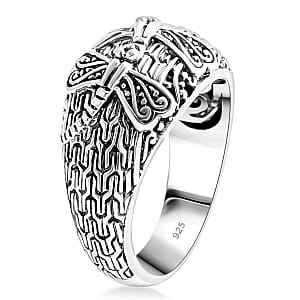 Bali Legacy Sterling Silver Dragonfly Ring (Size 7.0) and Earrings 17.40 Grams