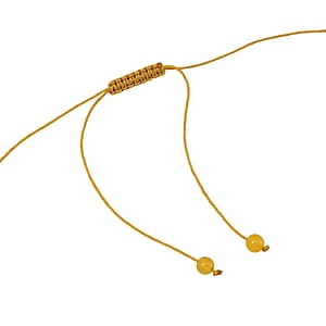 Golden Glass, Simulated Diamond and Yellow Quartzite 105.15 ctw Beaded Butterfly Necklace 17-22 Inches and Earrings in Goldtone