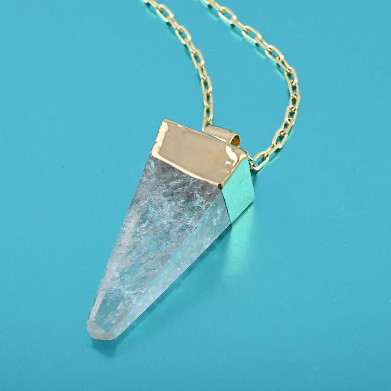 Colors of Brazil Crystal Pendant Necklace 16-20 Inches in Goldtone 48.00 ctw