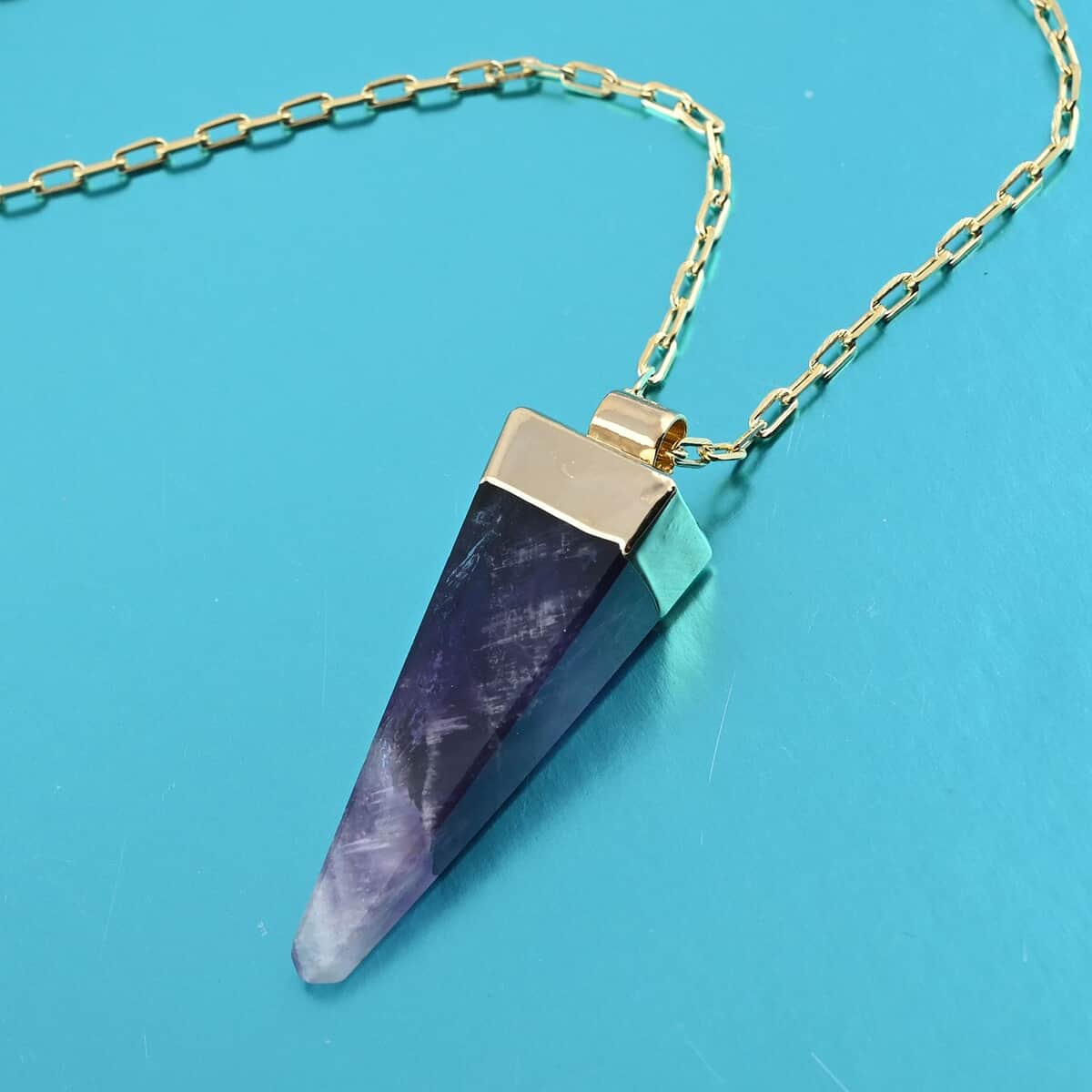 Colors of Brazil Amethyst Pendant Necklace 16-20 Inches in Goldtone 58.00 ctw image number 1