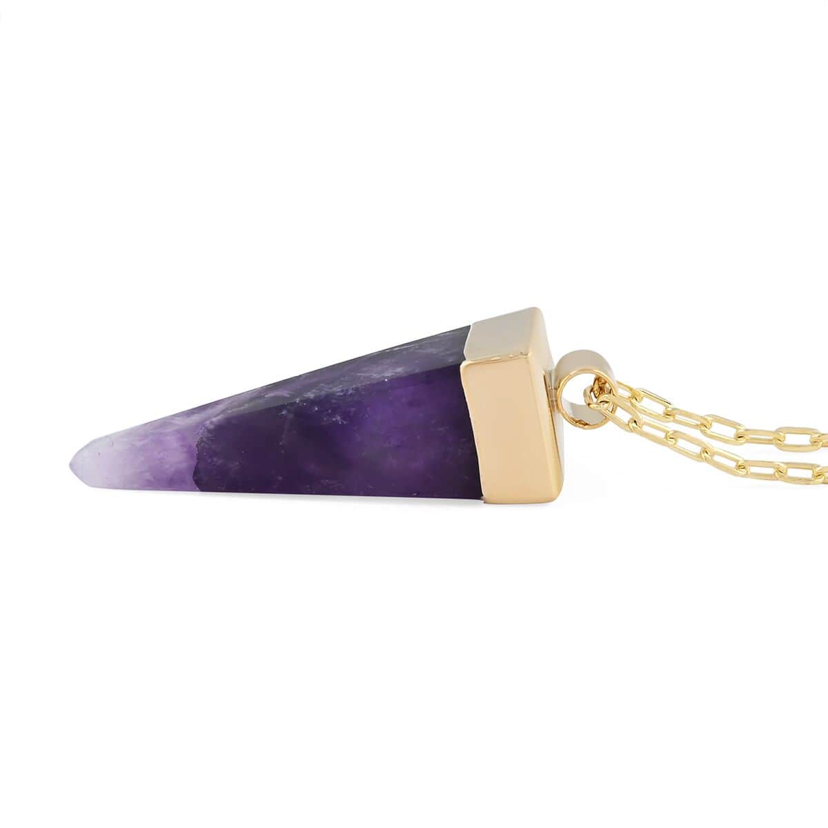 Colors of Brazil Amethyst Pendant Necklace 16-20 Inches in Goldtone 58.00 ctw image number 3