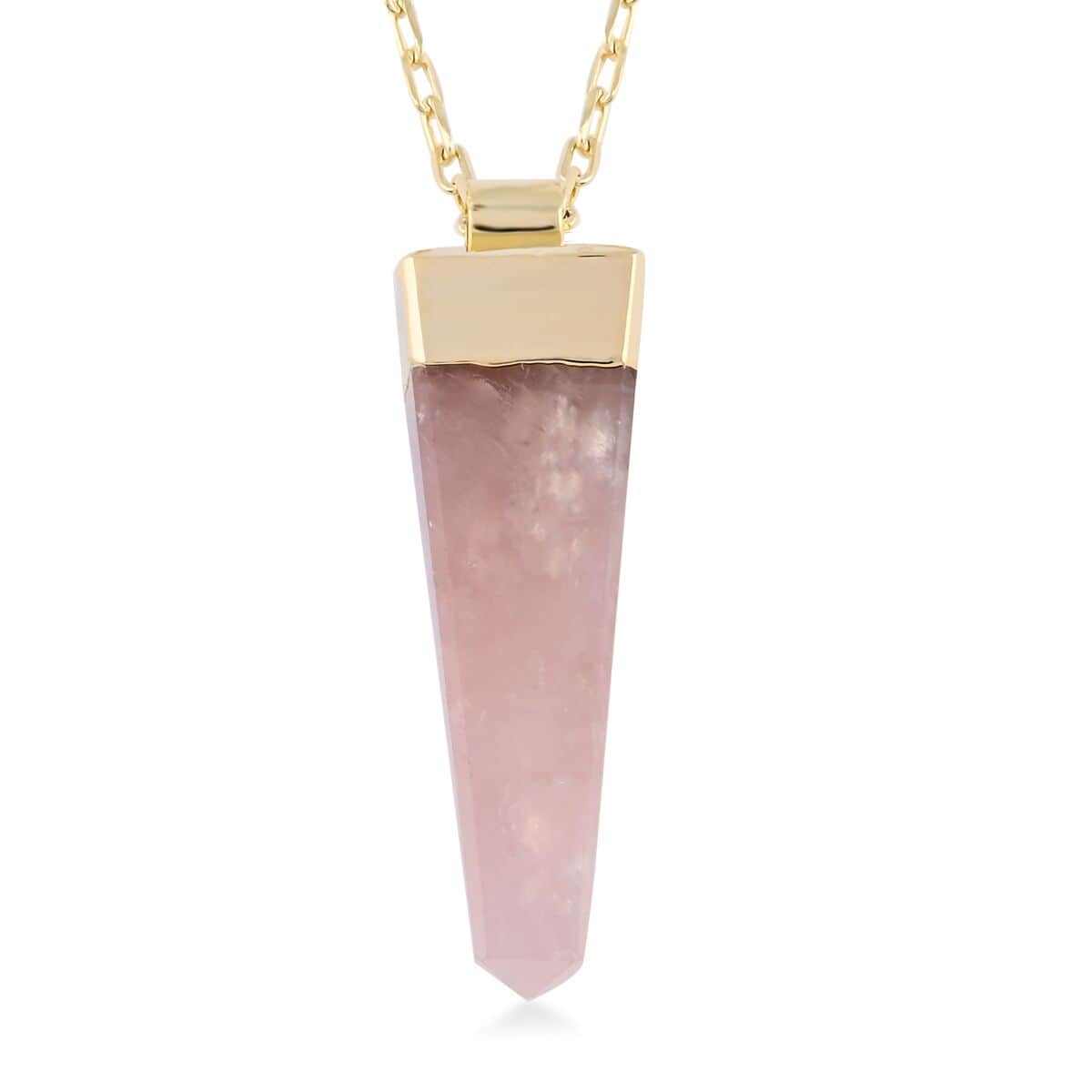 Colors of Brazil Galilea Rose Quartz Pendant Necklace 16-20 Inches in Goldtone 60.00 ctw image number 0