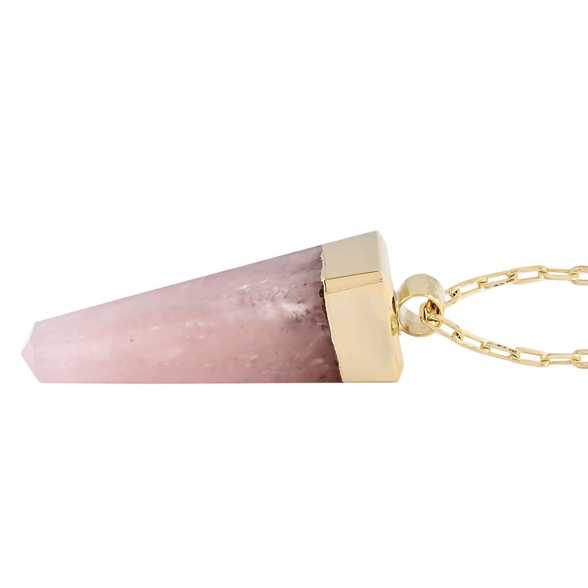 Colors of Brazil Galilea Rose Quartz Pendant Necklace 16-20 Inches in Goldtone 60.00 ctw image number 3