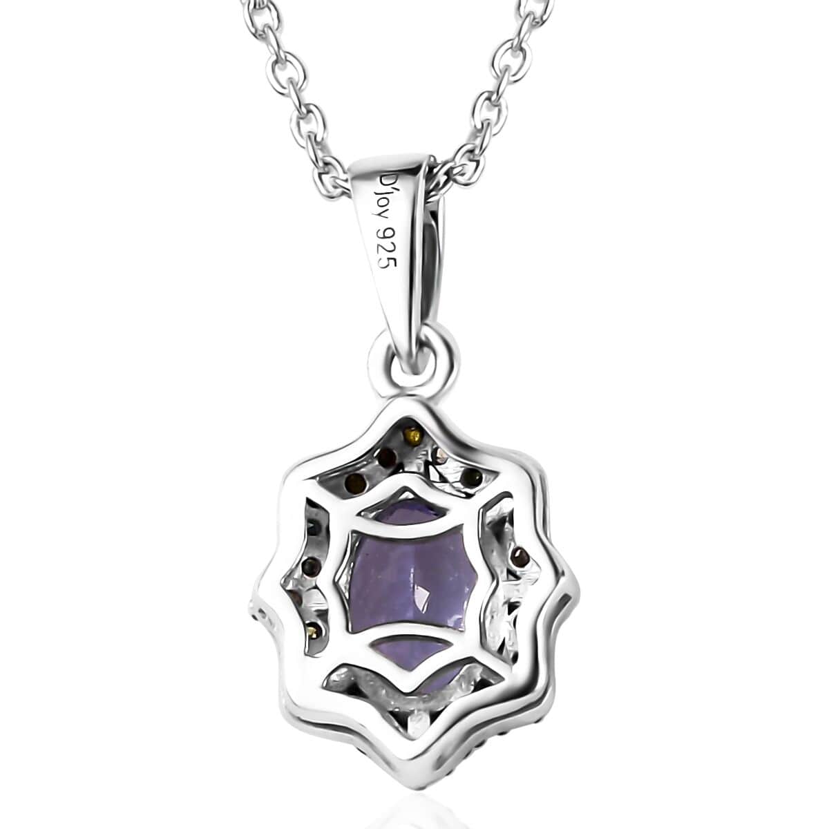 Tanzanite and Multi Gemstone Northern Lights Pendant Necklace 20 Inches in Rhodium Over Sterling Silver 1.15 ctw image number 4