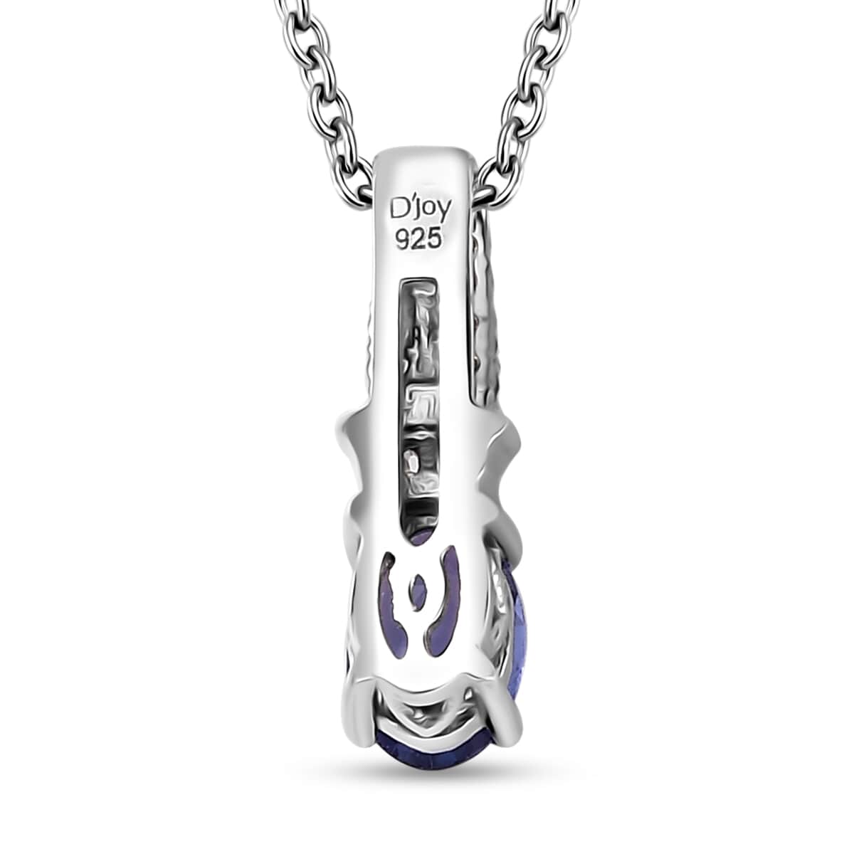 AAA Tanzanite and Diamond Pendant Necklace 20 Inches in Rhodium Over Sterling Silver 0.75 ctw image number 4