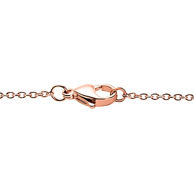 Diamond Accent Floral Pendant in 14K RG Over Sterling Silver with ION Plated RG Stainless Steel Necklace 20 Inches