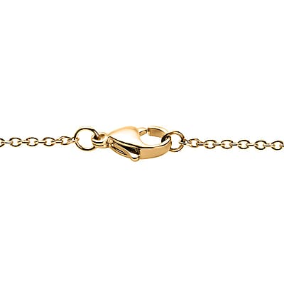 Diamond Accent Floral Pendant in 14K YG Over Sterling Silver with ION Plated YG Stainless Steel Chain 20 Inches