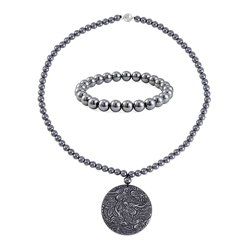 Set of 2 - Terahertz Necklace (20 Inches) and Bracelet (7-7.50In) in Rhodium Over Sterling Silver 310.00 ctw