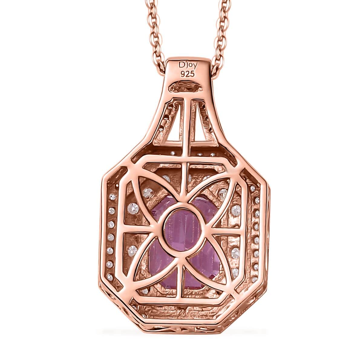 Buy AAA Patroke Kunzite and Moissanite Cocktail Pendant Necklace 18 ...