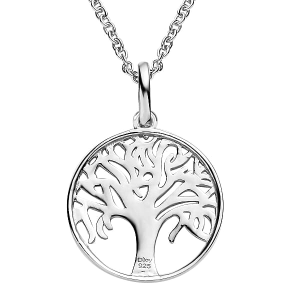 Sterling Silver Tree of Life Pendant with Stainless Steel Necklace 20 Inches