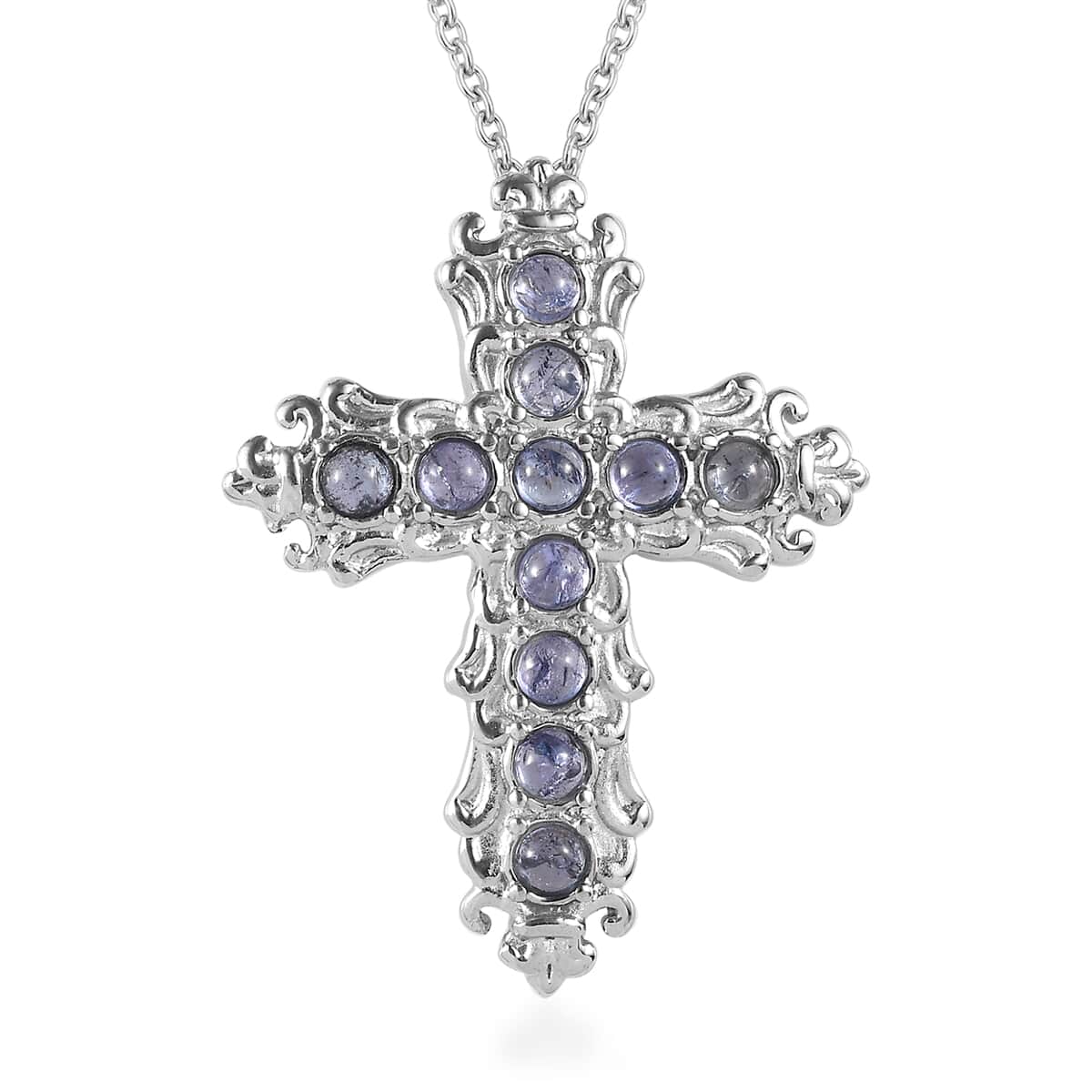 Tanzanite 1.35 ctw Pendant Necklace in Stainless Steel 20 Inches image number 0