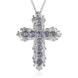 Tanzanite 1.35 ctw Pendant Necklace in Stainless Steel 20 Inches