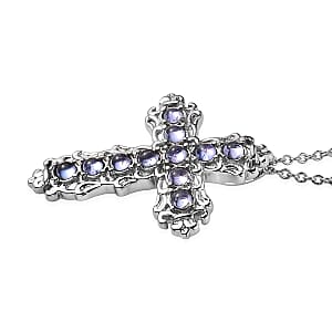 Tanzanite 1.35 ctw Pendant Necklace in Stainless Steel 20 Inches