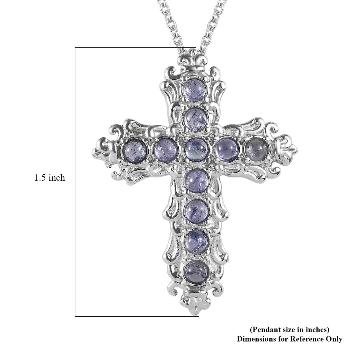 Tanzanite 1.35 ctw Pendant Necklace in Stainless Steel 20 Inches image number 5