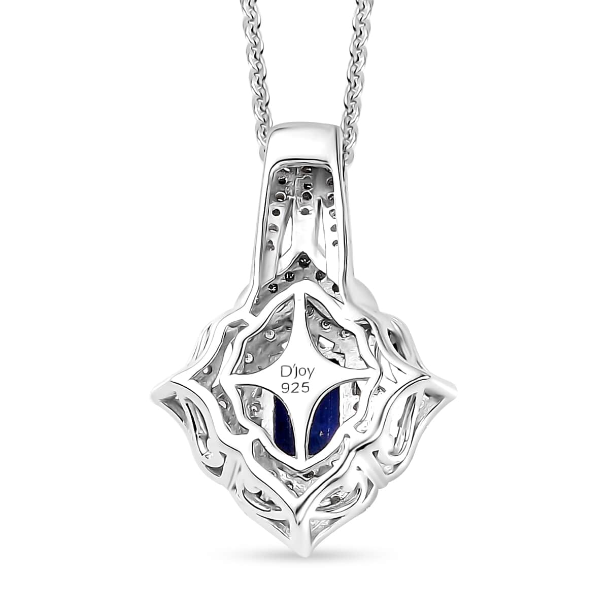 Premium Tanzanite and White Zircon Pendant Necklace 20 Inches in Rhodium Over Sterling Silver 1.70 ctw image number 4