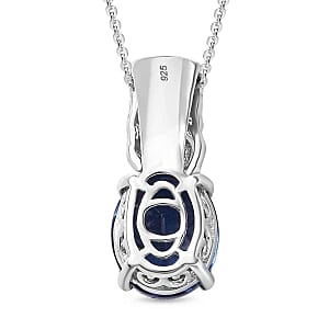Ceylon Color Quartz 5.00 ctw Pendant Necklace (20 Inches) in Rhodium Over Sterling Silver