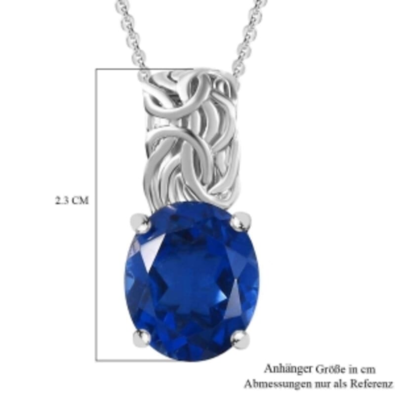 Ceylon Color Quartz 5.00 ctw Pendant Necklace (20 Inches) in Rhodium Over Sterling Silver