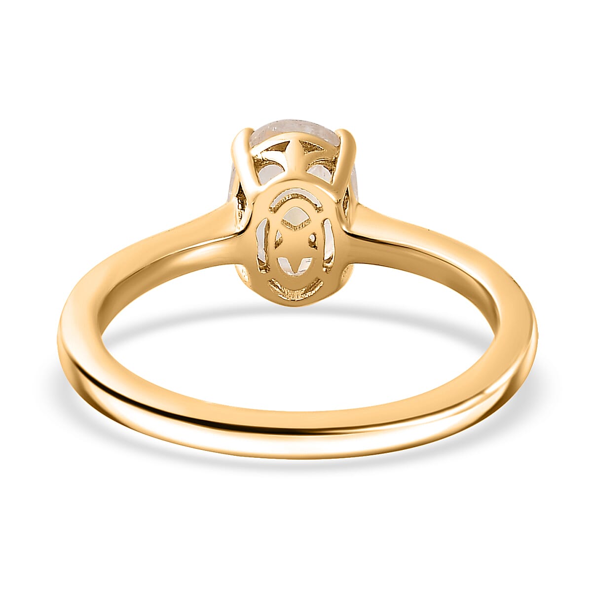 Moon Glow Moonstone Solitaire Stud Earrings, Ring (Size 5.0) and Pendant in 18K Vermeil YG Over Sterling Silver 3.20 ctw image number 6