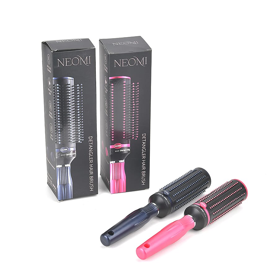 Set of 2 Portable Easy Clean Rotating Comb - Navy and Blue